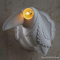 Скандинавские смоляные Настенные светильники с изображением животных, большая околдовая птица, настенная лампа для спальни, прикроватная лампа, декор для гостиной, домашний настенный светильник для детской комнаты